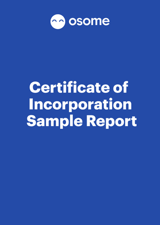 Sample of Certificate of Incorporation (COI)